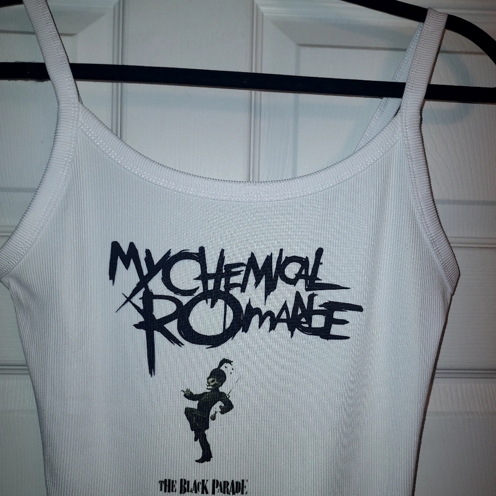 My chemical romance the black parade hand cropped tank top Mcr Crop Top Shirt